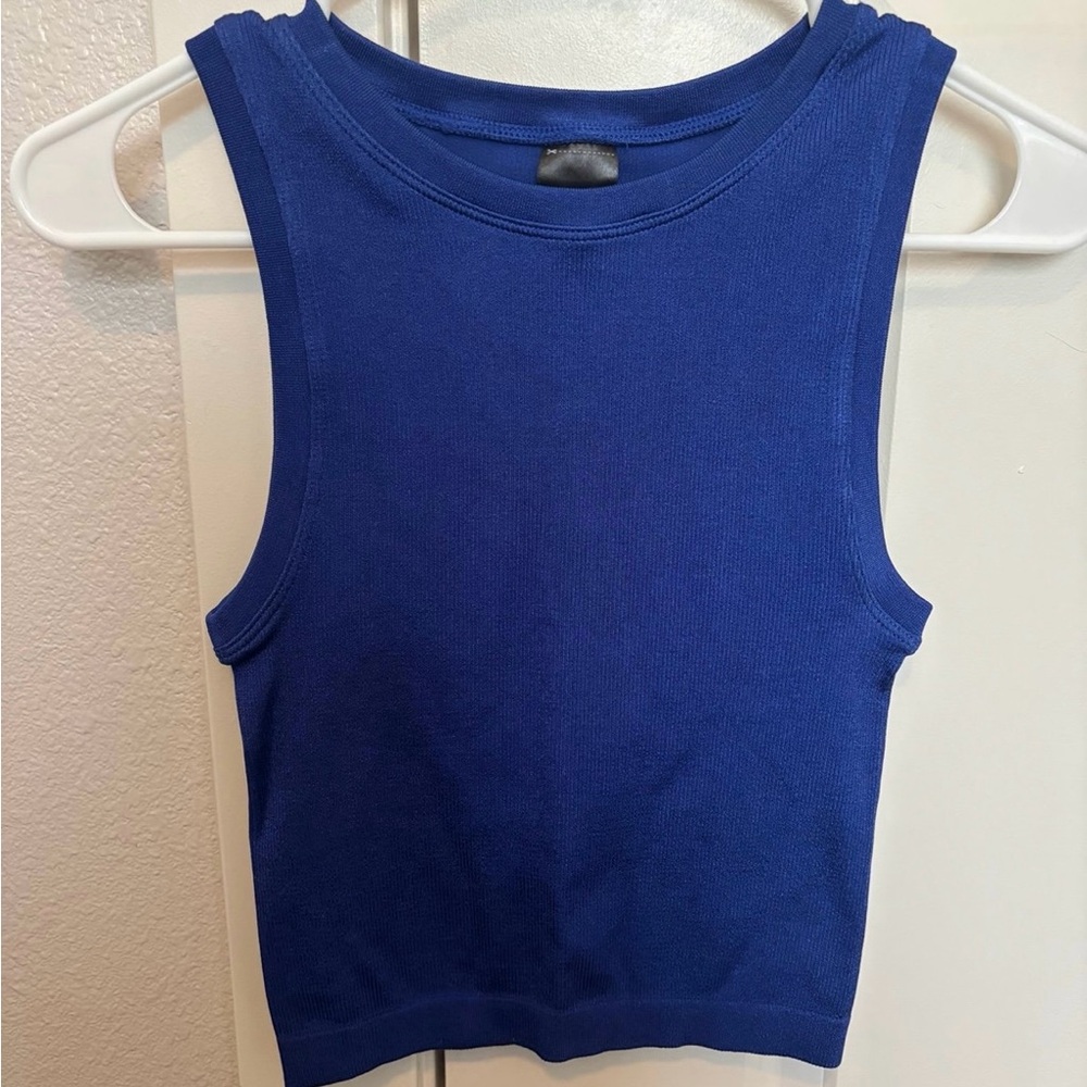 NWT Shine Blue ribbed tank from Express